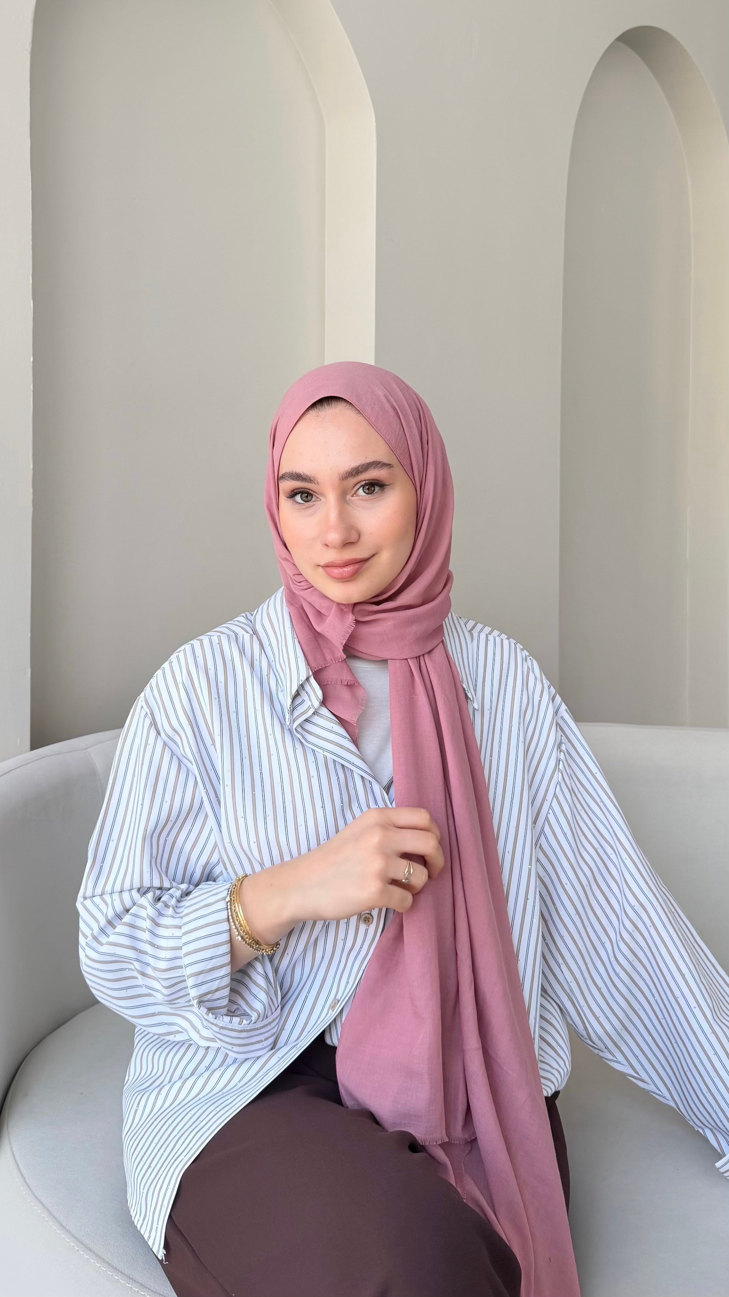 Lora Pamuk Şal - Pembe