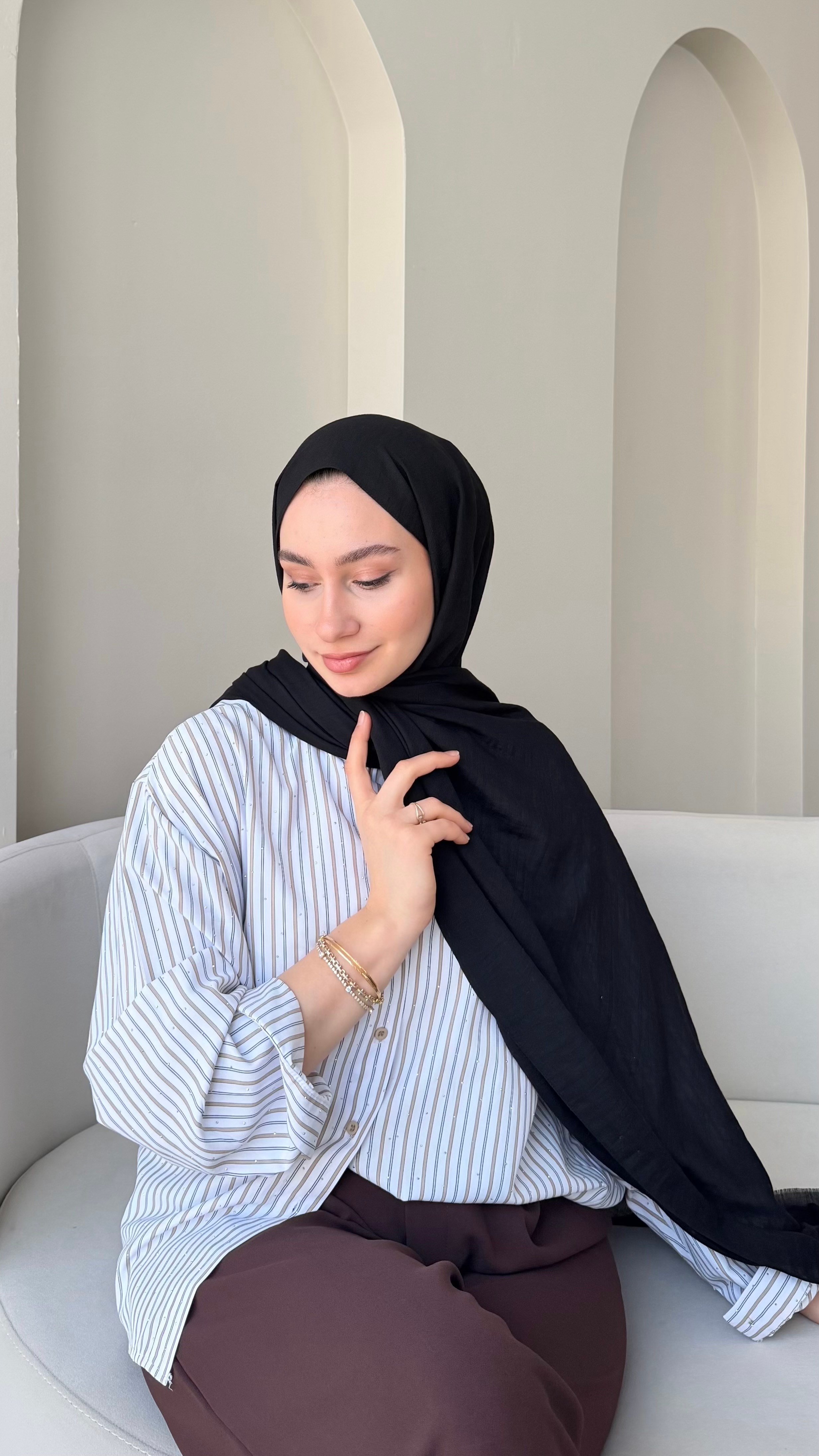 Lora Pamuk Şal - Siyah