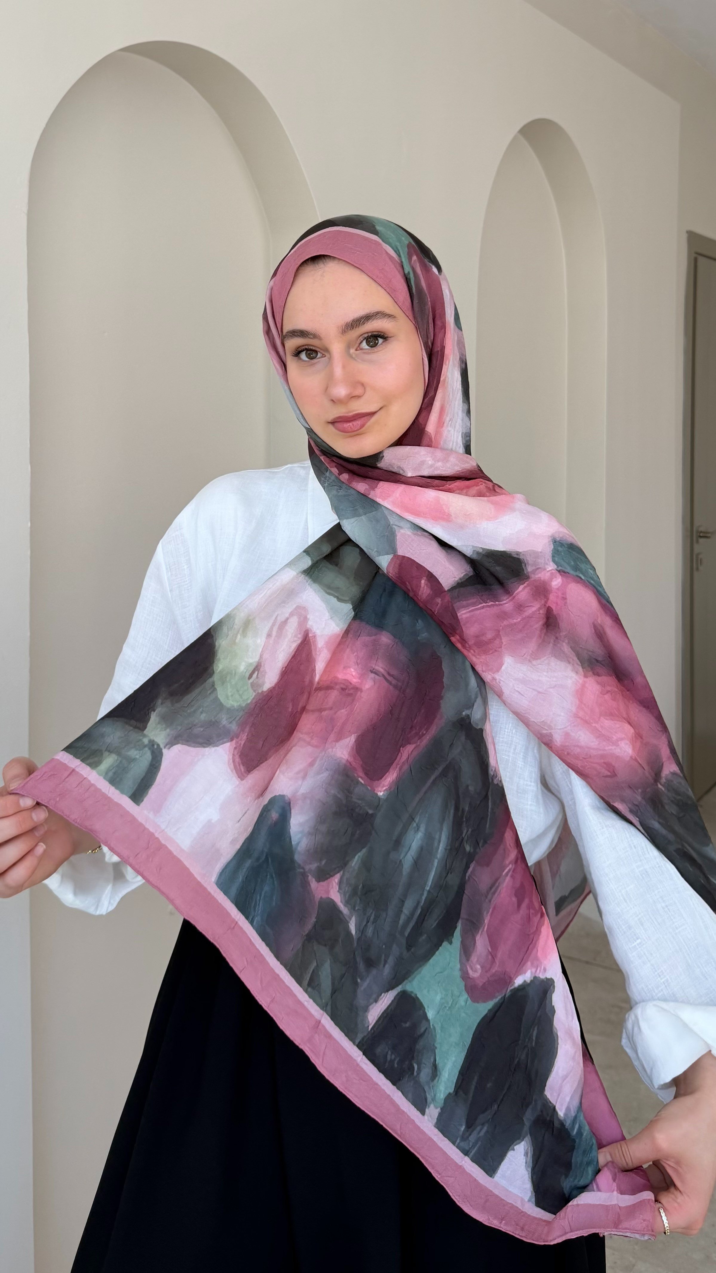 Mirel Bambu Kraş Şal - Gül Kurusu