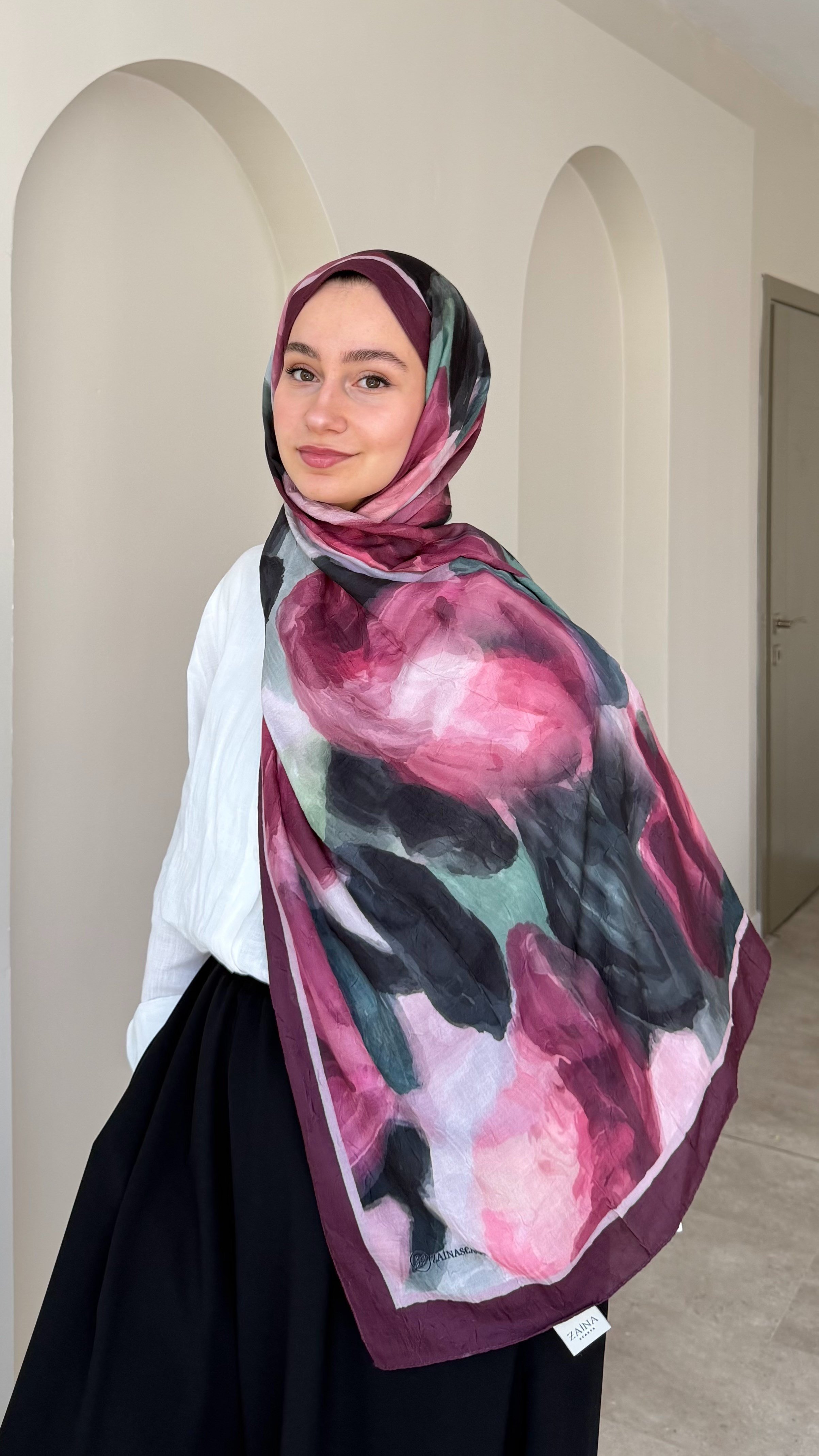 Mirel Bambu Kraş Şal - Mürdüm