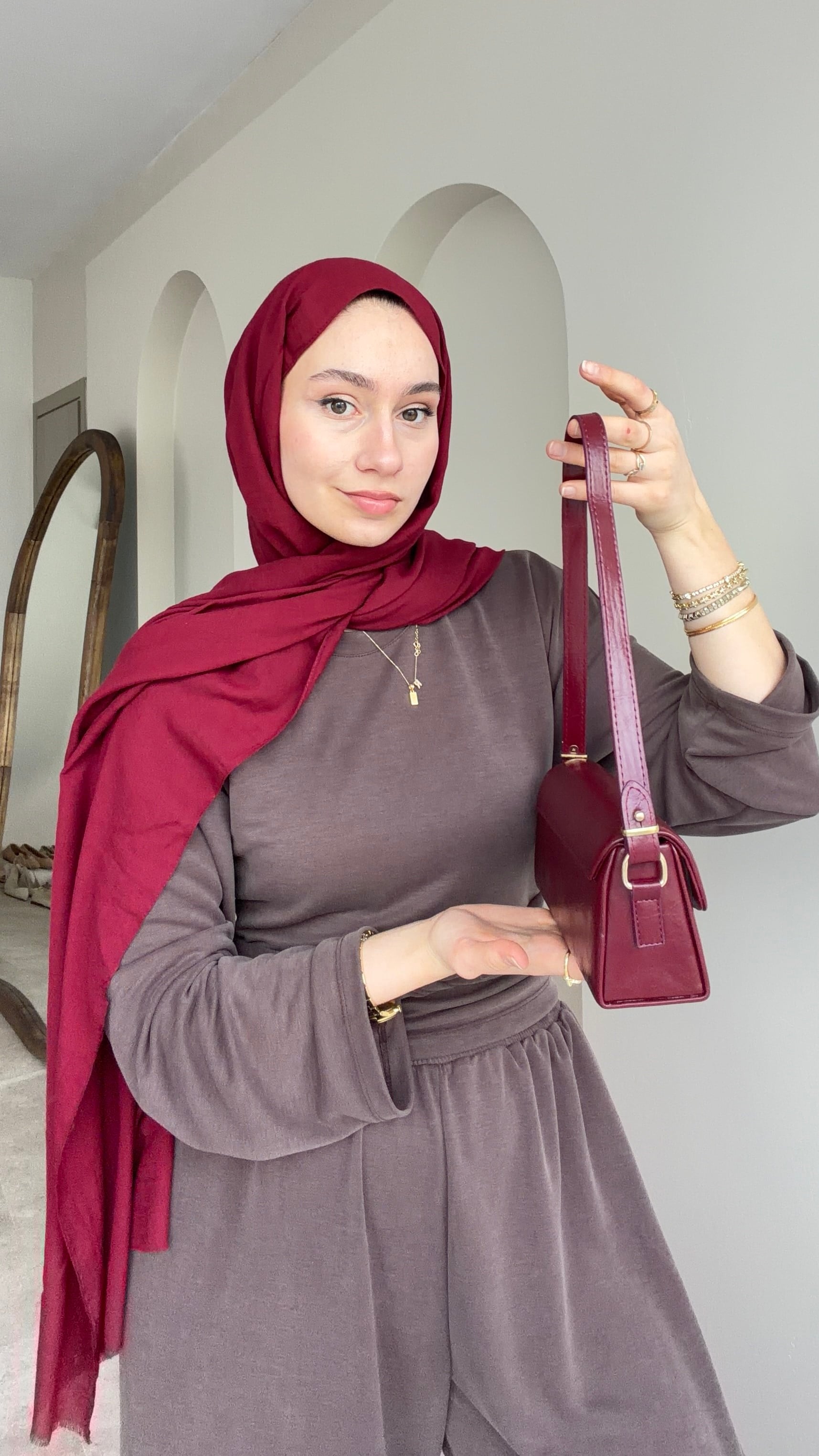 Mirle Omuz Çantası - Bordo