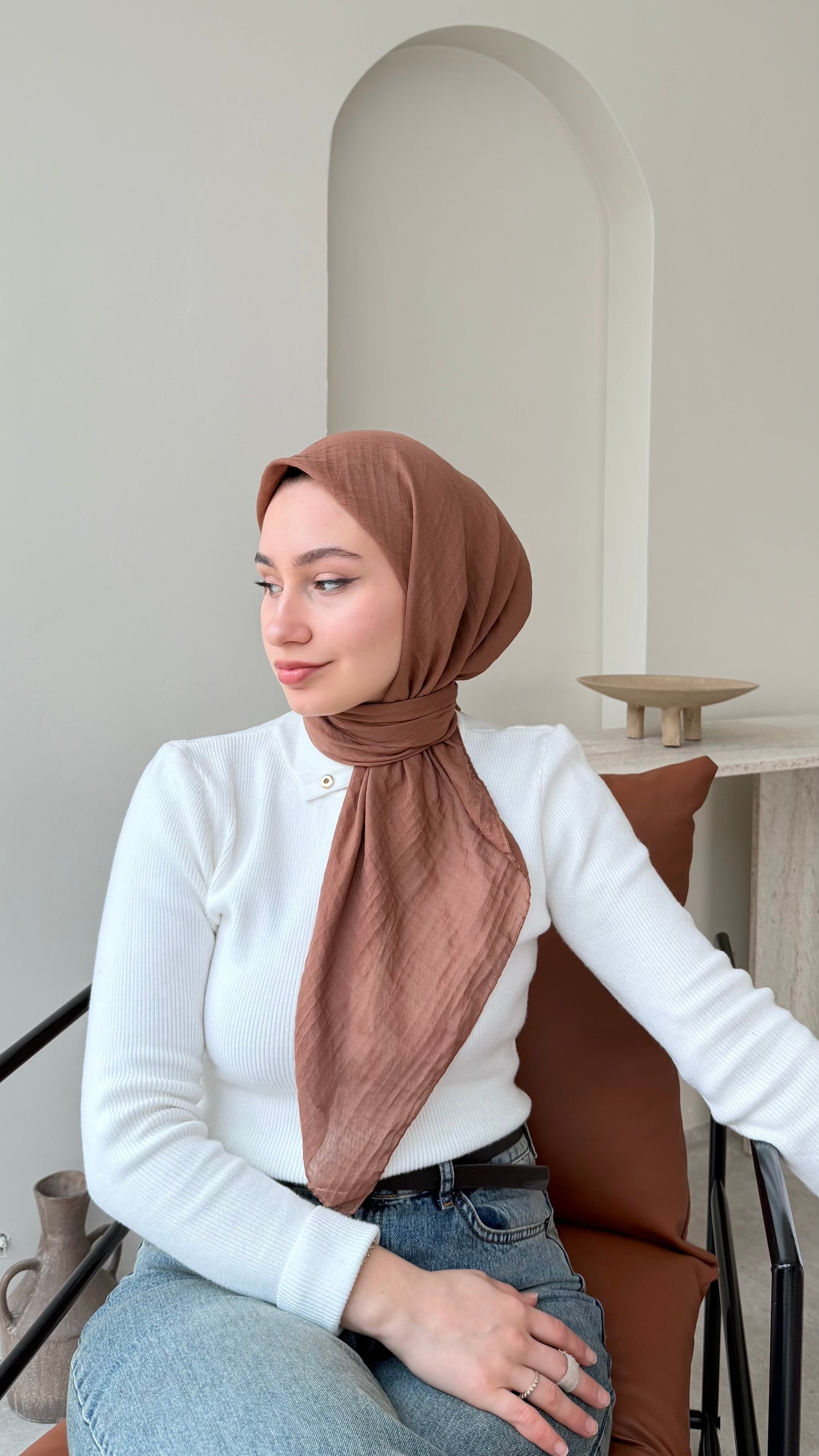 Perla Müslin Eşarp - Kızılkahve