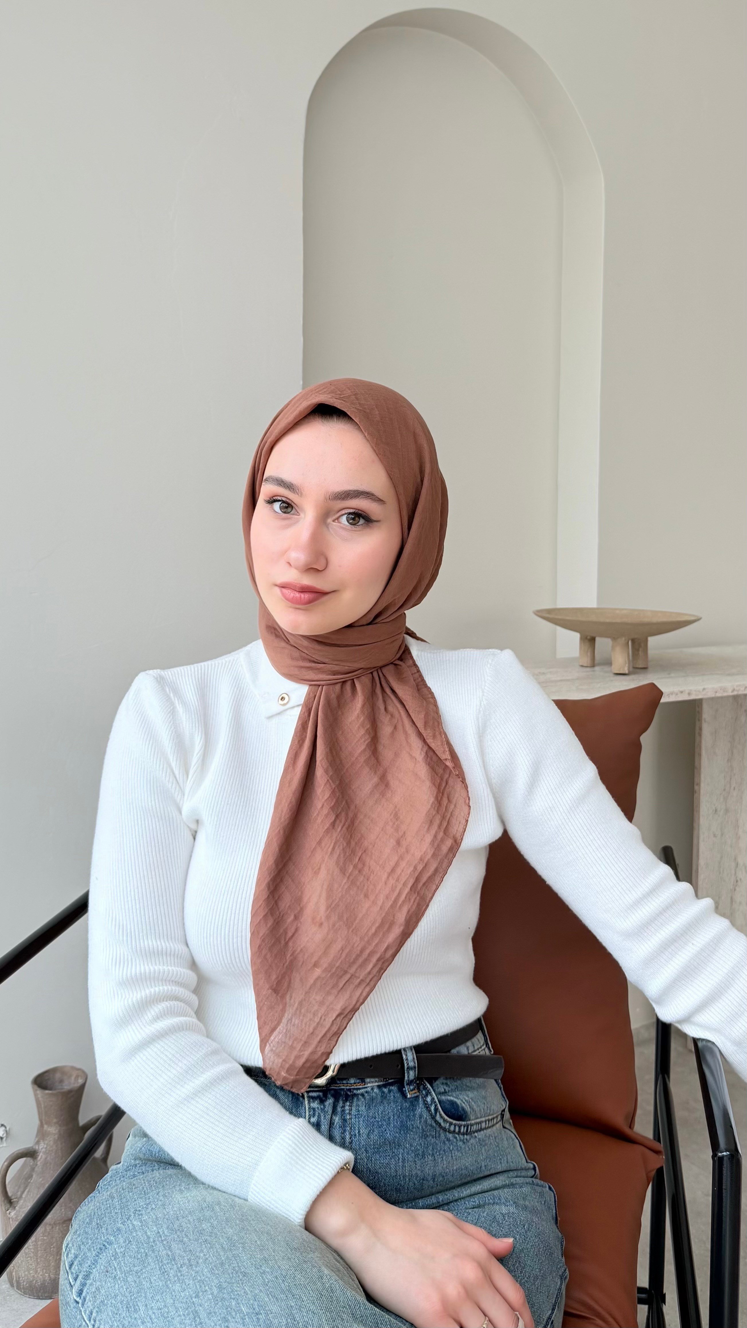 Perla Müslin Eşarp - Kızılkahve