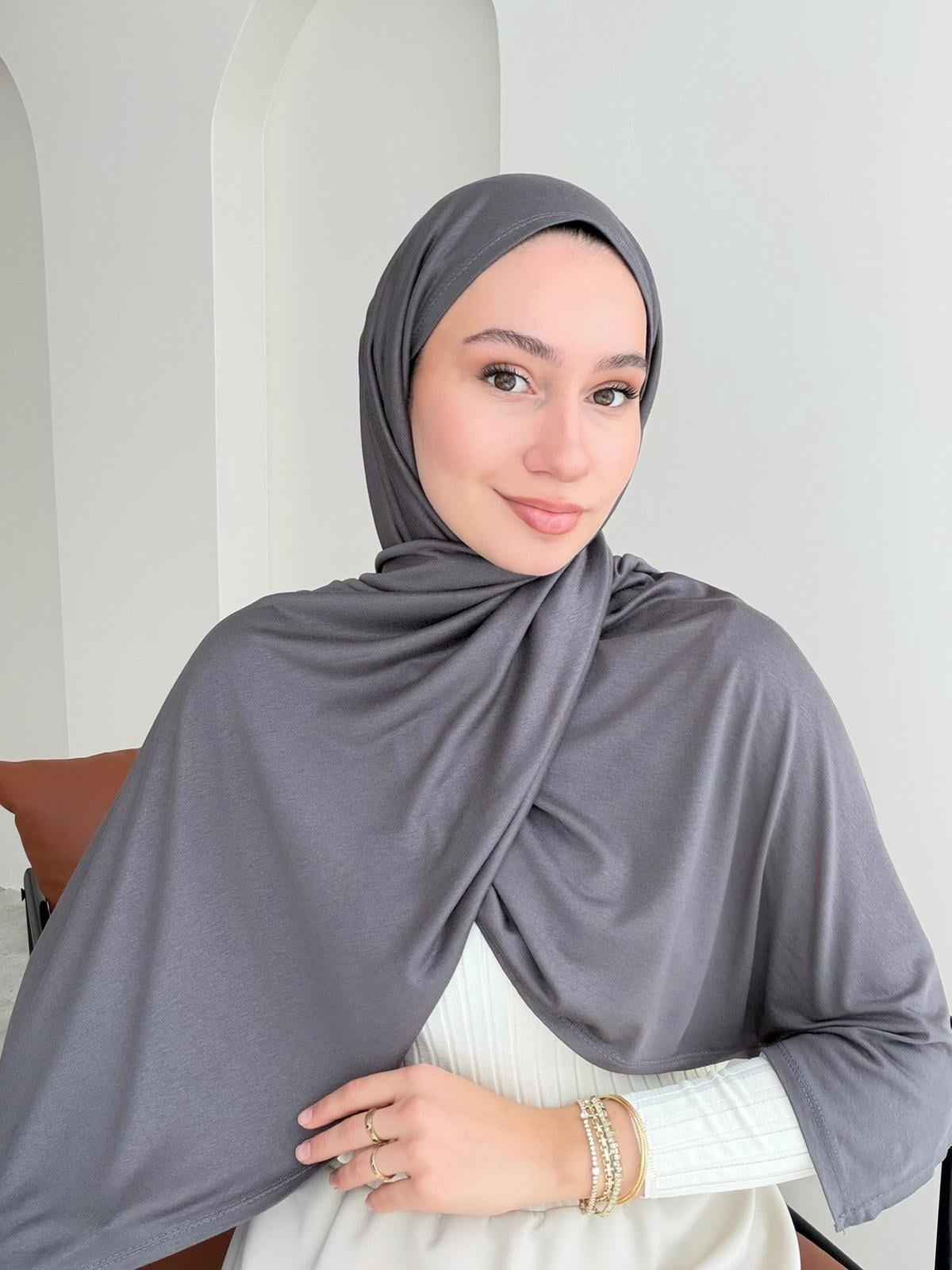 Premium Penye Şal - Koyu Gri