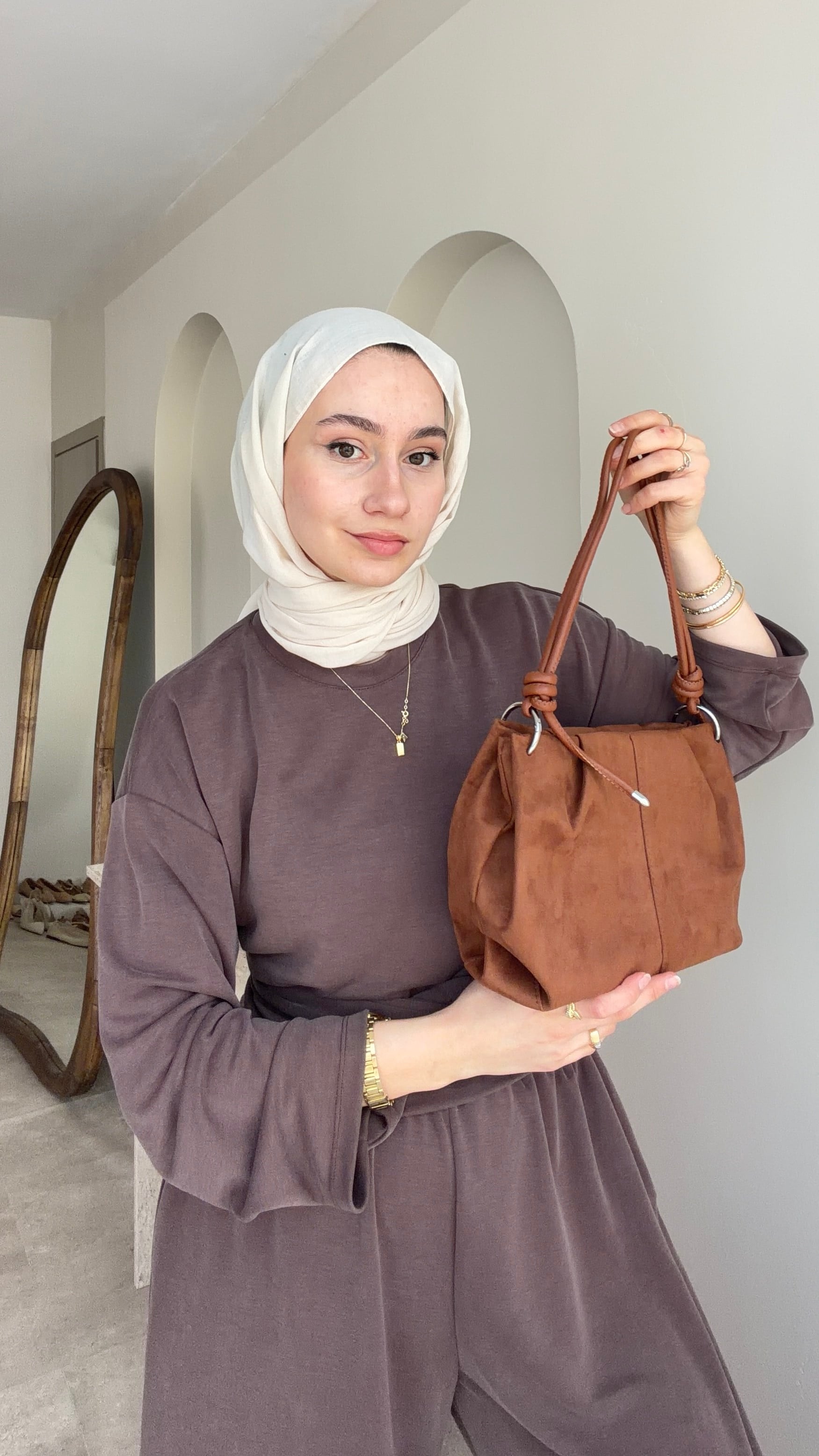 Sare Omuz Çantası - Taba