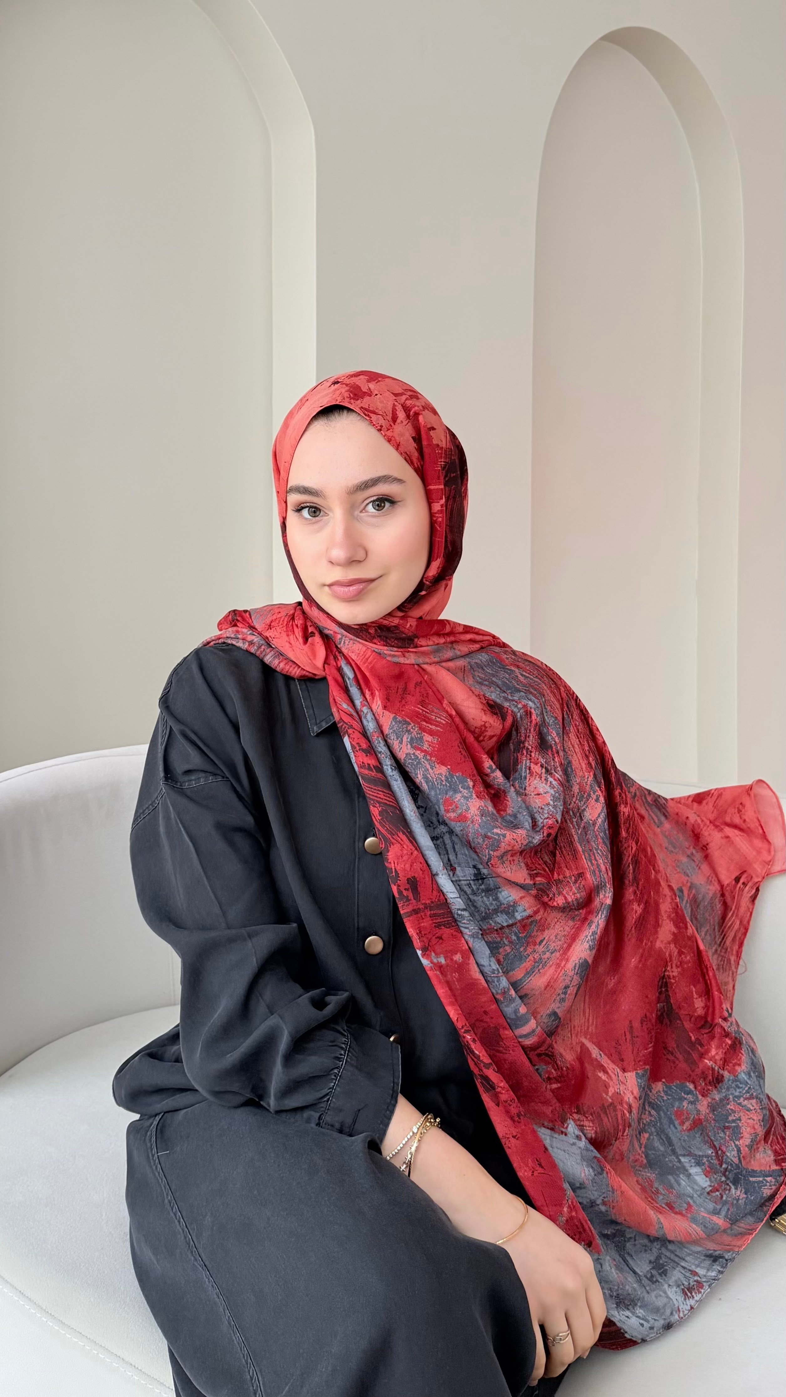 Zeen Desen Dokuma Şal - Mercan