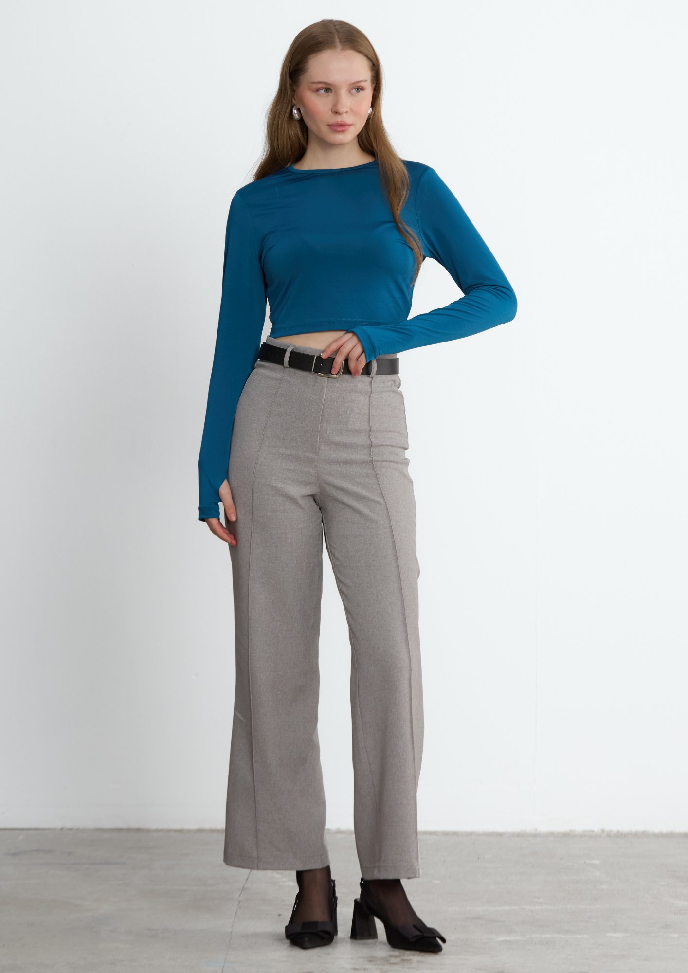 Mavi Kael Crop Bluz