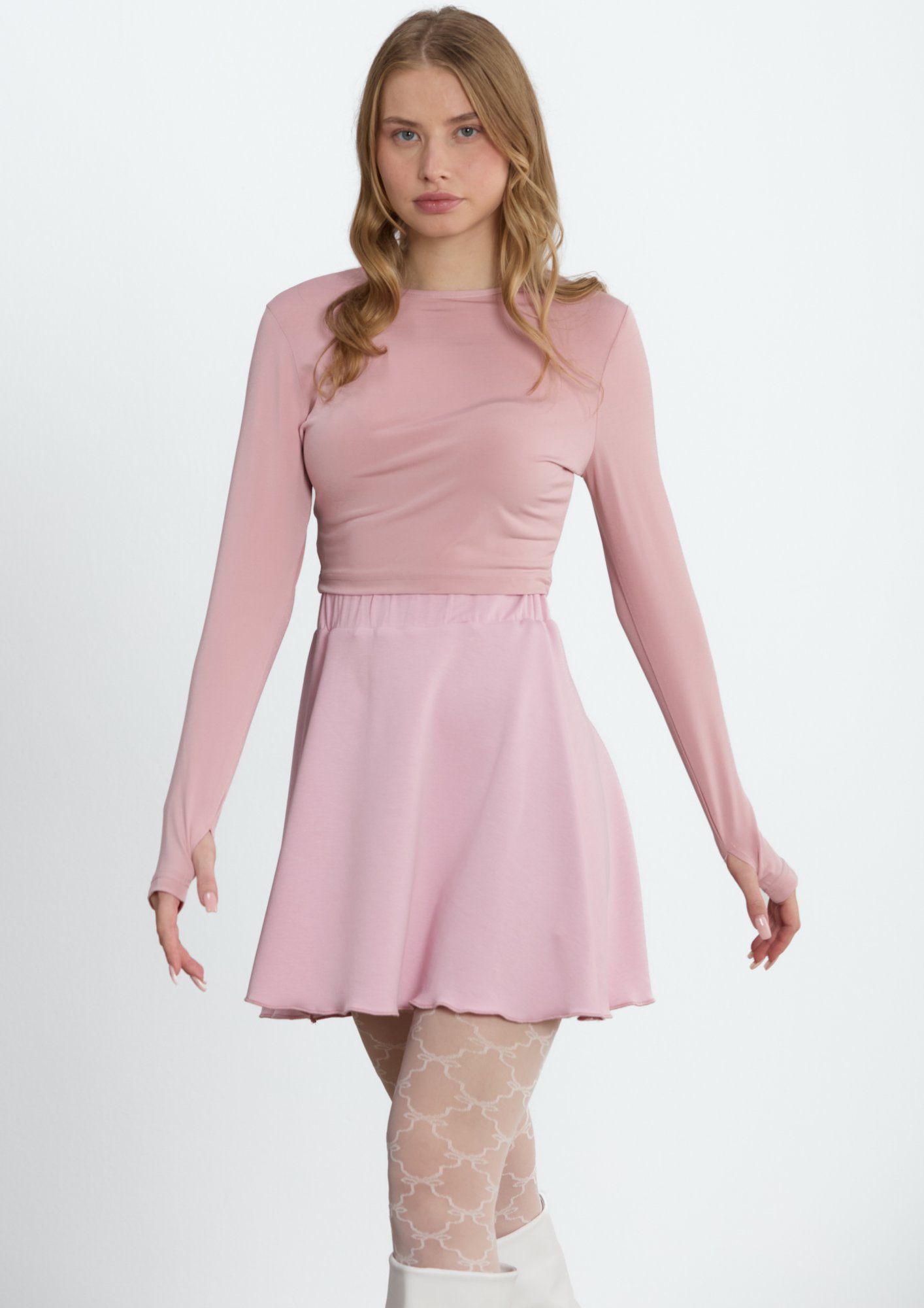 Pembe Kael Crop Bluz