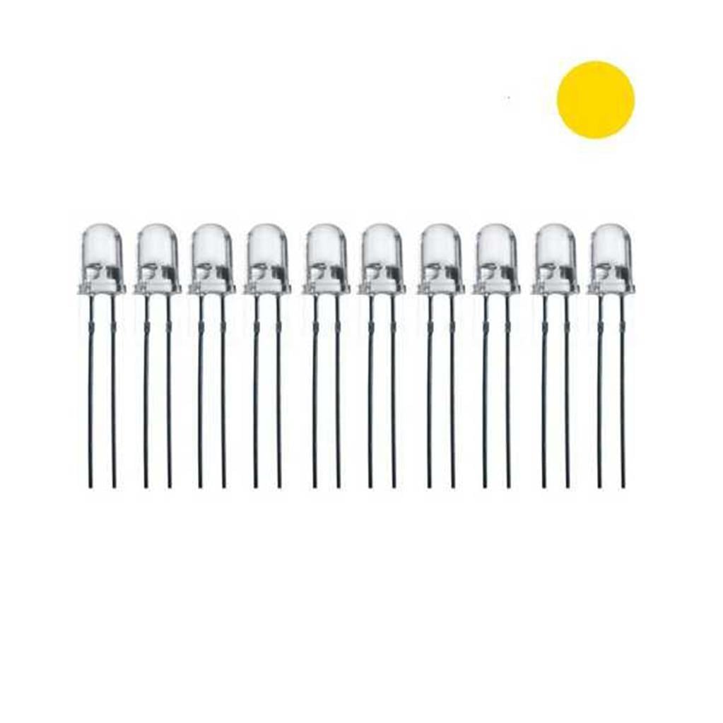 5mm Şeffaf Sarı Led Paketi - 10 Adet