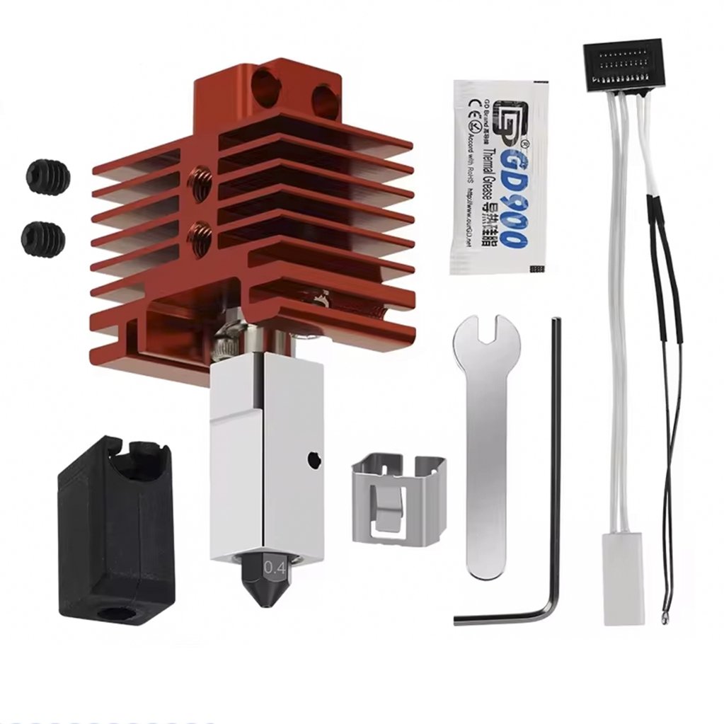 Bambu Lab  P1S-P1P Uyumlu Yükseltilmiş Hotend TZ V2.0 Bi Metal Full Hotend Seti(Kırmızı)