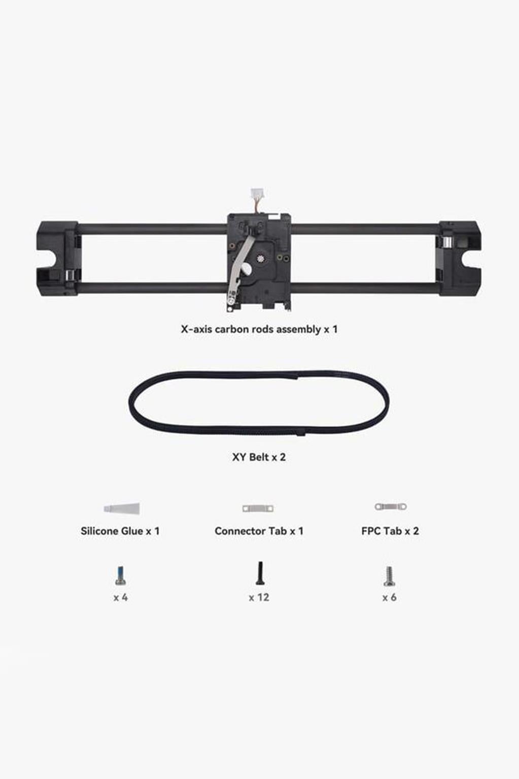 Bambu Lab X Axis Carbon Rods Assembly-P1P-P1S-X1-X1C-X1E-FAC003
