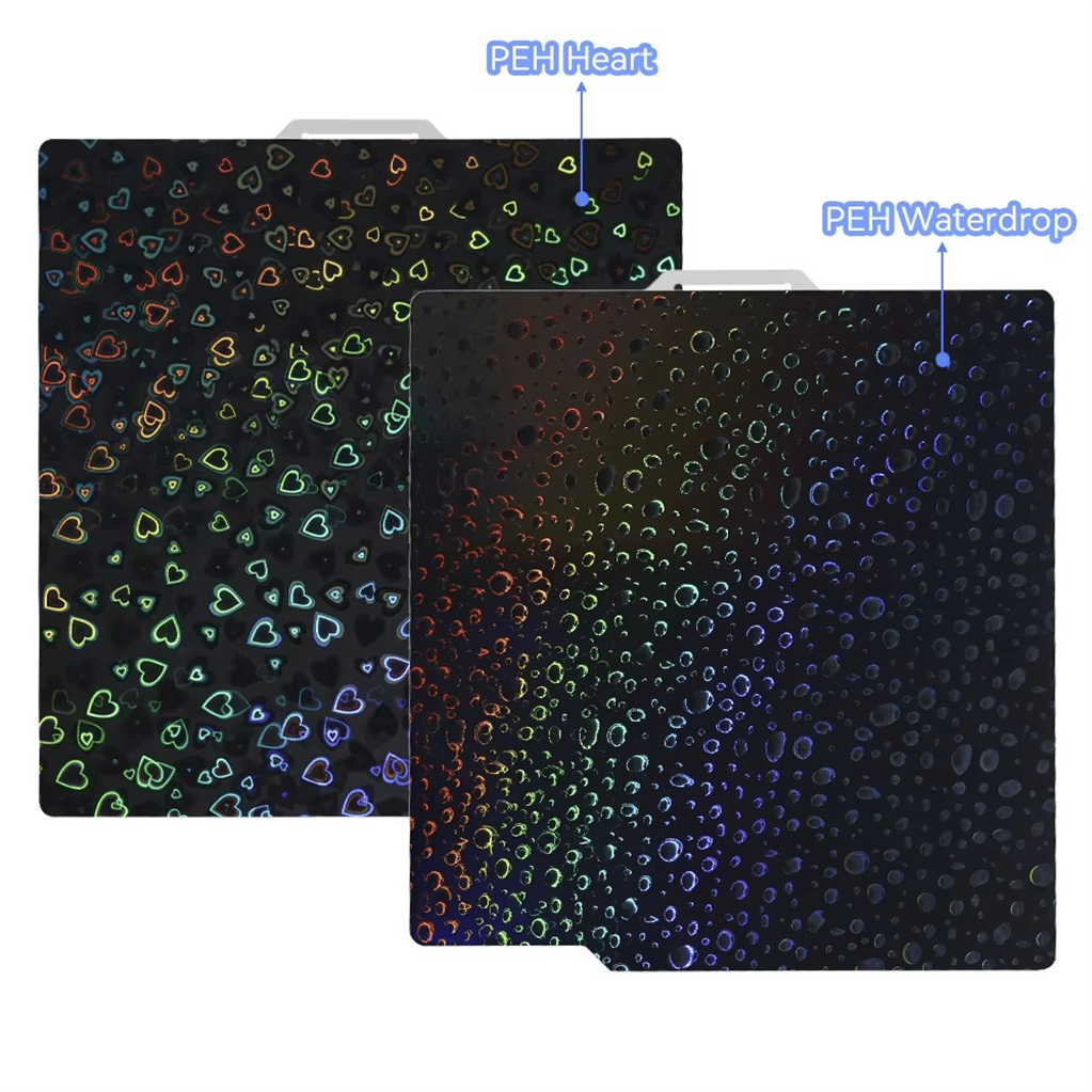 Bambu Lab X1 P1P A1 Çift Taraflı Peh Heart-Peh Waterdrop Kaplı Yay Çeliği Tabla-257x257mm