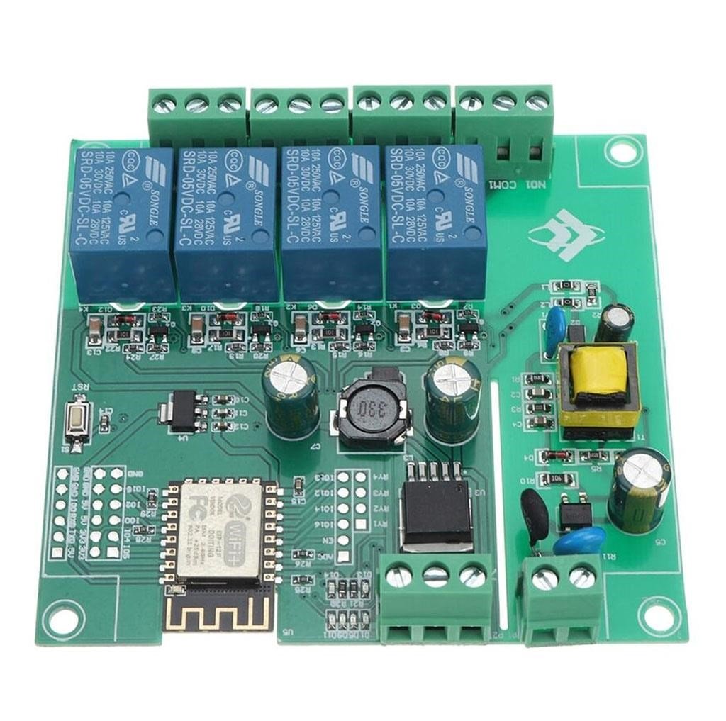 ESP8266 ESP-12F AC 90-250v-DC 7-30V 4 Kanal Wifi Röle Modülü