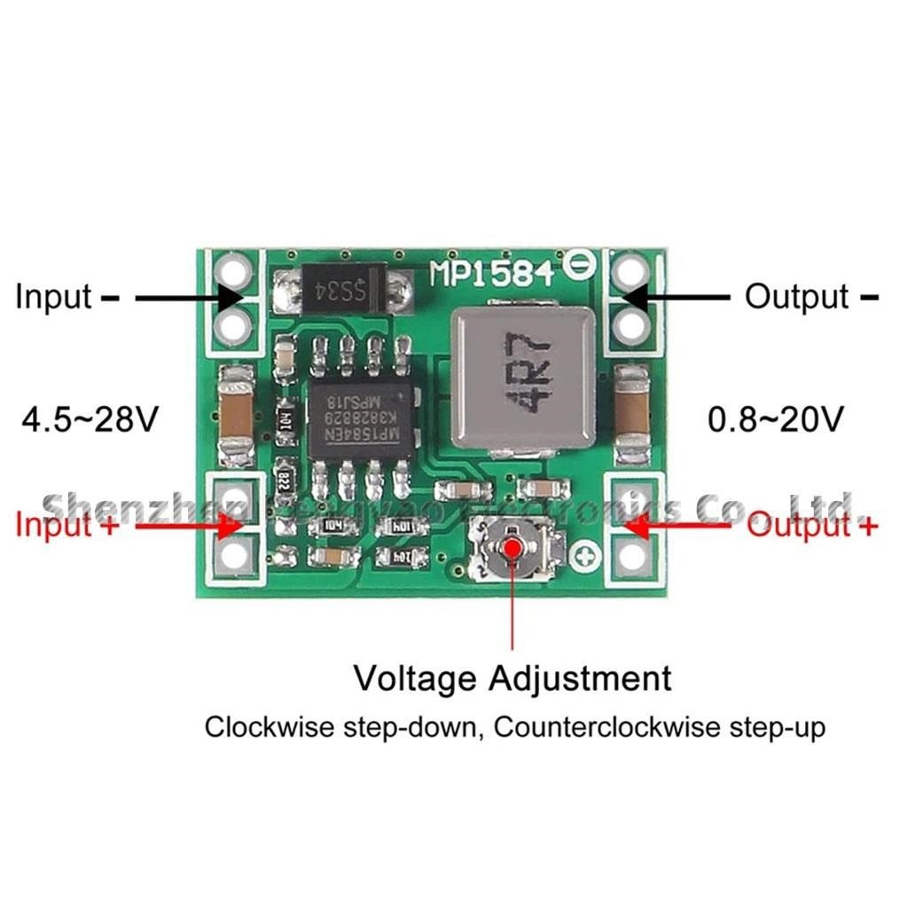 MP1584EN 3A 0.8-20V Arası Mini Ayarlanabilir Voltaj Düşürücü Regülatör Kartı-Giriş 4.5-28V