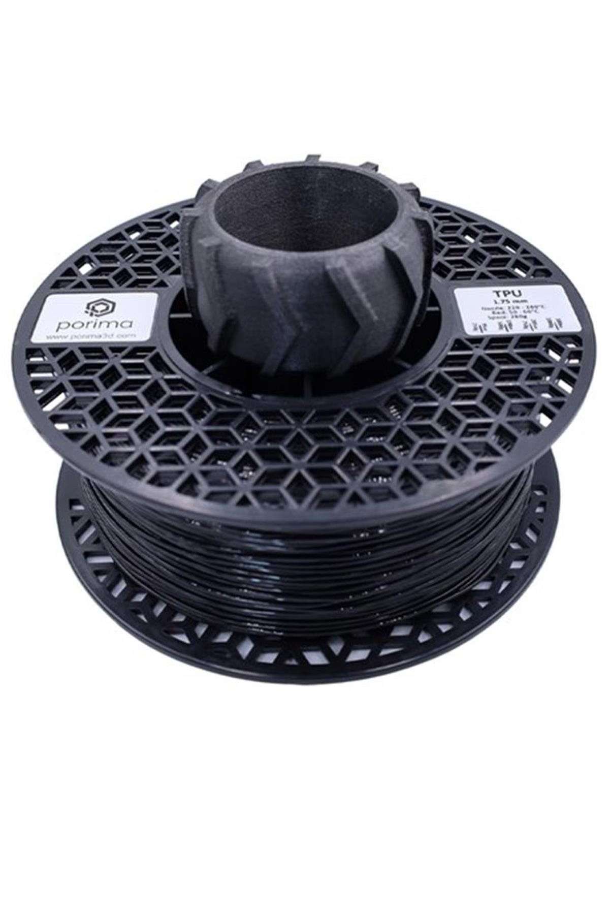 Porima TPU Flex 95A 1.75mm Siyah RAL9005 Filament 1 Kg