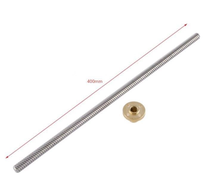 T8 2 Hatve Trapez Mil+Somun(400mm)