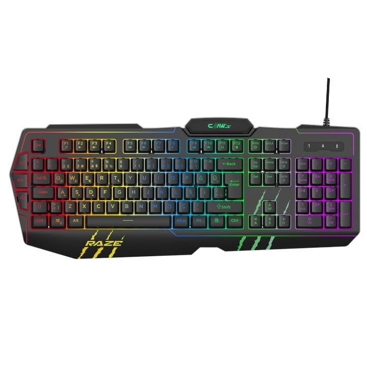 Claw's Raze RGB Yazılım & Harici G-Makro Tuşlu - Lazer Baskılı Özel ABS Materyal - Örgü Kablolu Membran Oyuncu Klavyesi