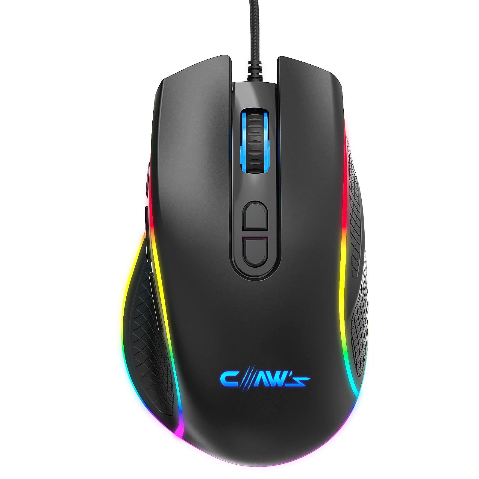 Nova V1 12800 Dpi Wide RGB Özel ABS Doku & Claw's Reflex Örgü Kablolu Ekstra Fire Butonlu Gaming Mouse - Siyah