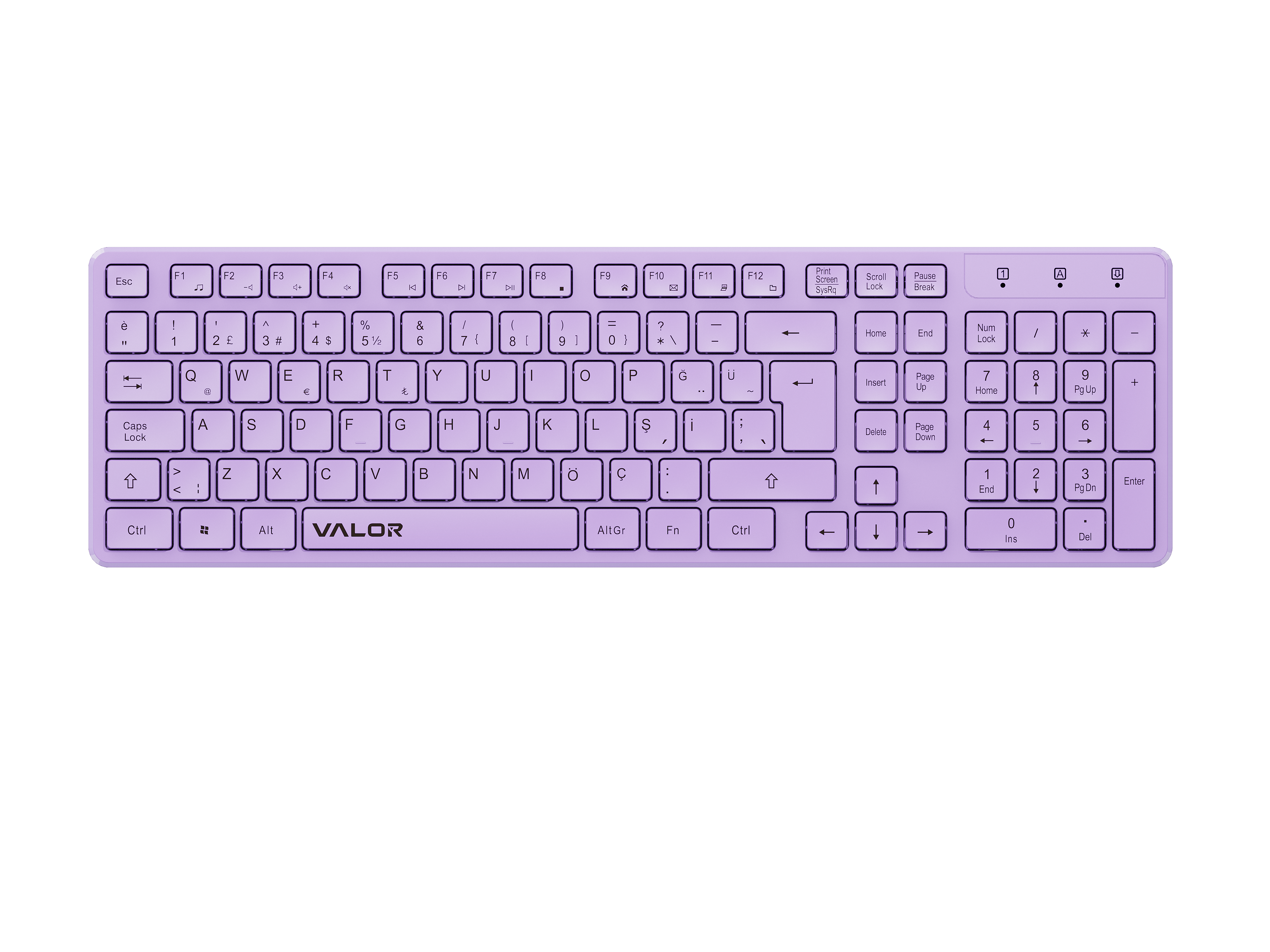 Valor Syncro Go Tam Boy Kablosuz Klavye - 106 Tuşlu Türkçe Tasarım, UV Kaplama Aşınmaz Tuşlar, 12 Multimedya Kısayol Fonksiyonlu USB-A Alıcılı Güçlü Gövde Ofis Klavyesi - K801
