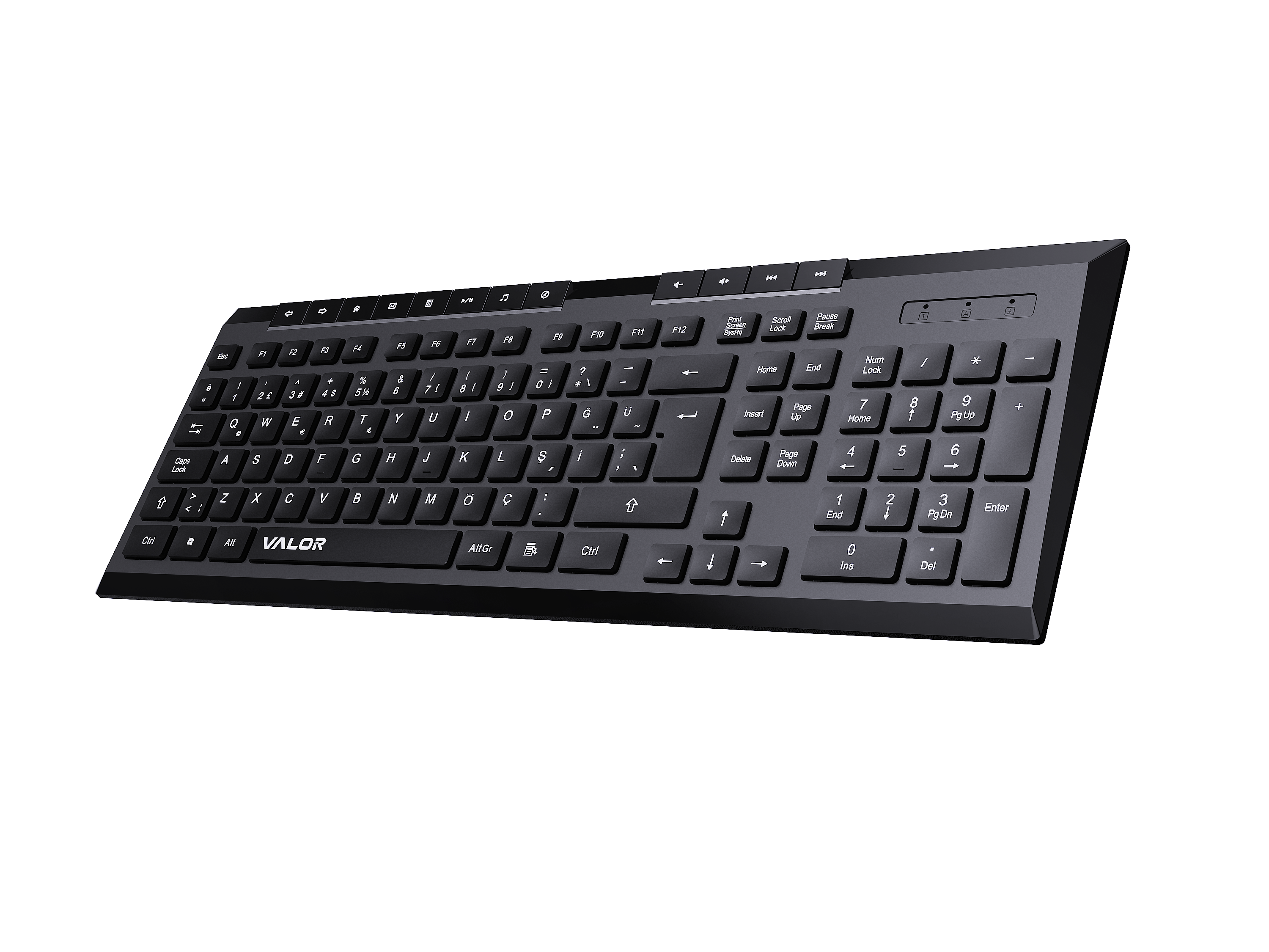 Valor Syncro Workflow Tam Boy Kablosuz Klavye - 115 Tuşlu Türkçe Tasarım, UV Kaplama Aşınmaz Harfler, 12 Multimedya Kısayol Tuşlu USB Nano Alıcılı Güçlü Ofis Klavyesi - K610