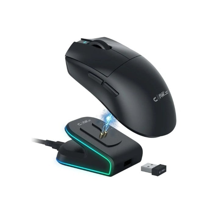 Zyra 24000 Dpi Pixart Paw 3311 Rgb Dock & Ekstra USB Port - Makro Yazılım - Ptfe Kaplama Ultra Hafif 45GR Kablosuz Gaming Mouse