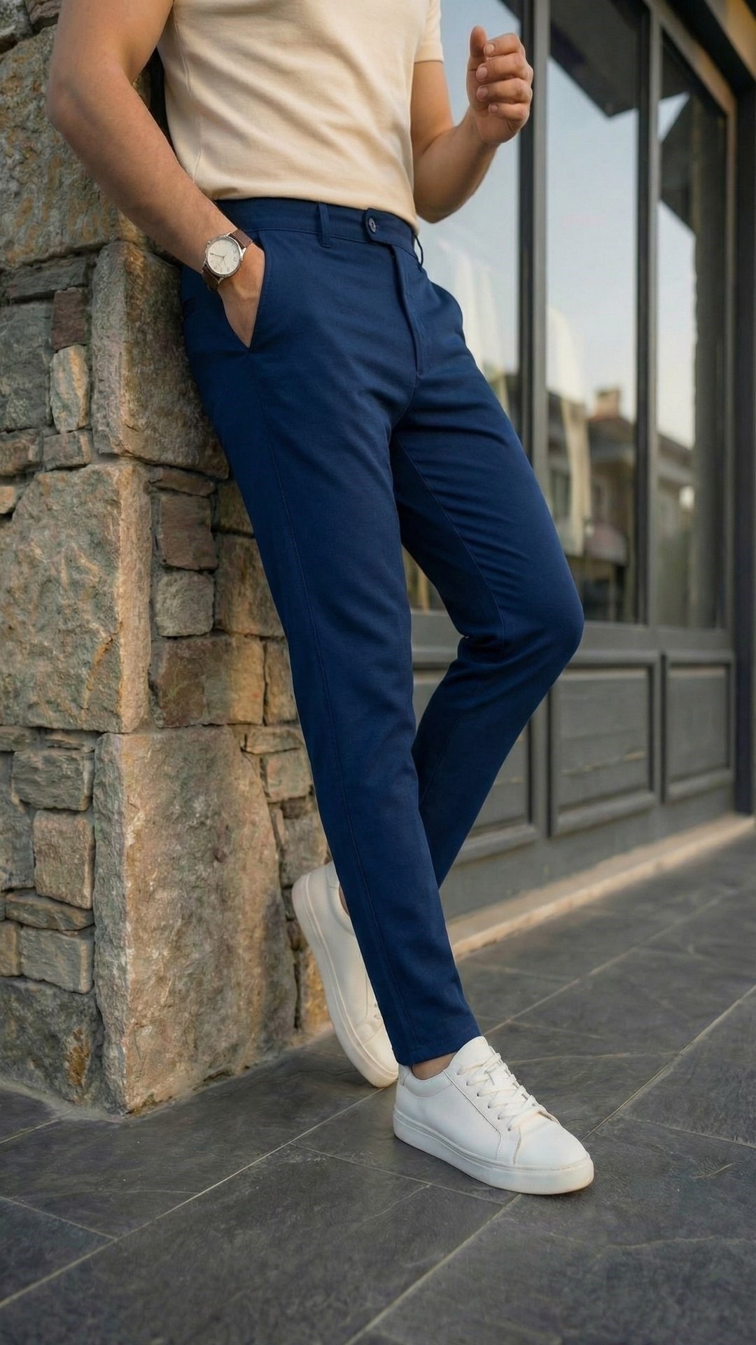 Erkek Slim Fit Dilli Kumaş Pantolon