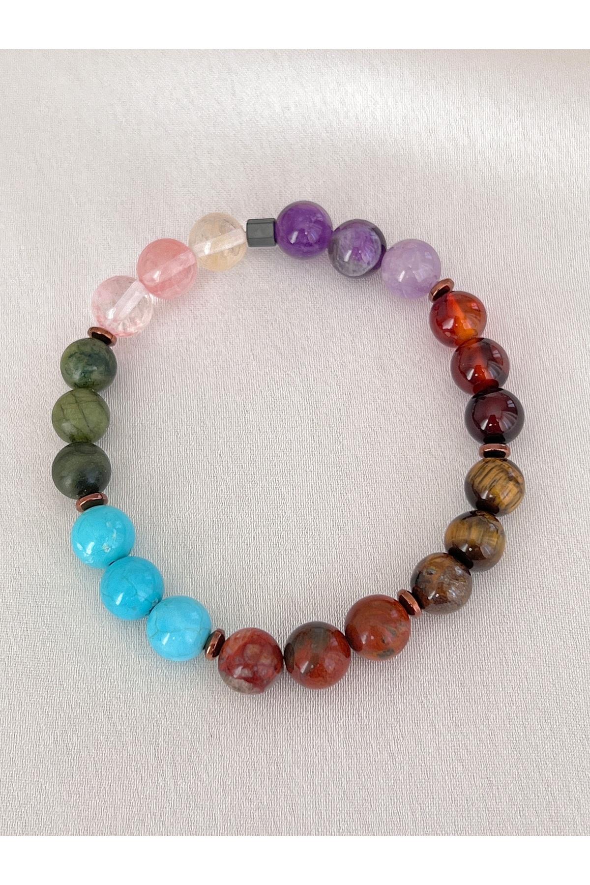 Sertifikalı Sodalit Doğal Taş Çakra Bileklik