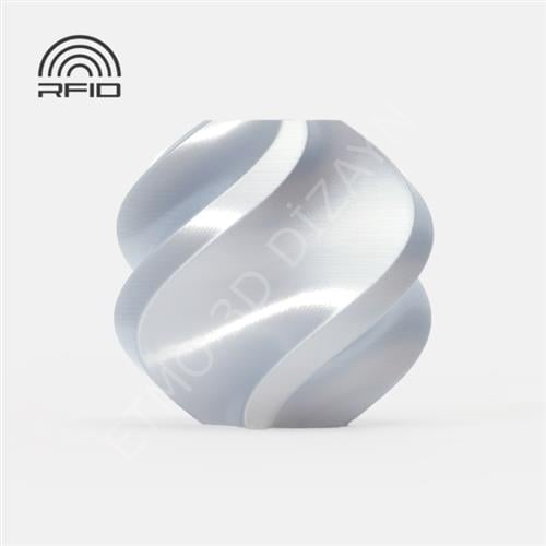 Bambu PLA Silk Silver With Bambu Reusable Spoo