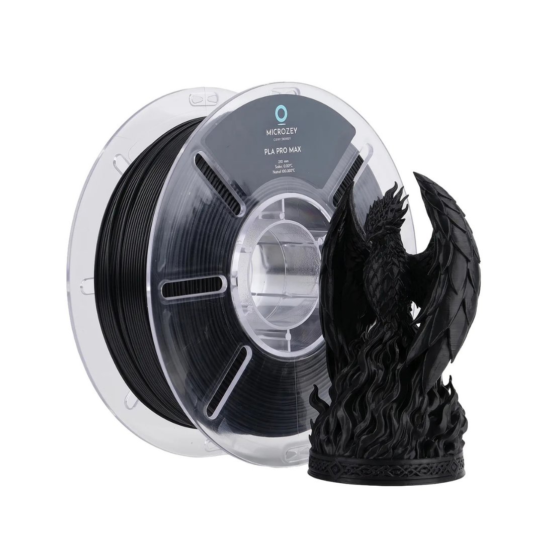 Microzey PLA Pro Max Siyah Microzey Filament 1.75 mm 1kg
