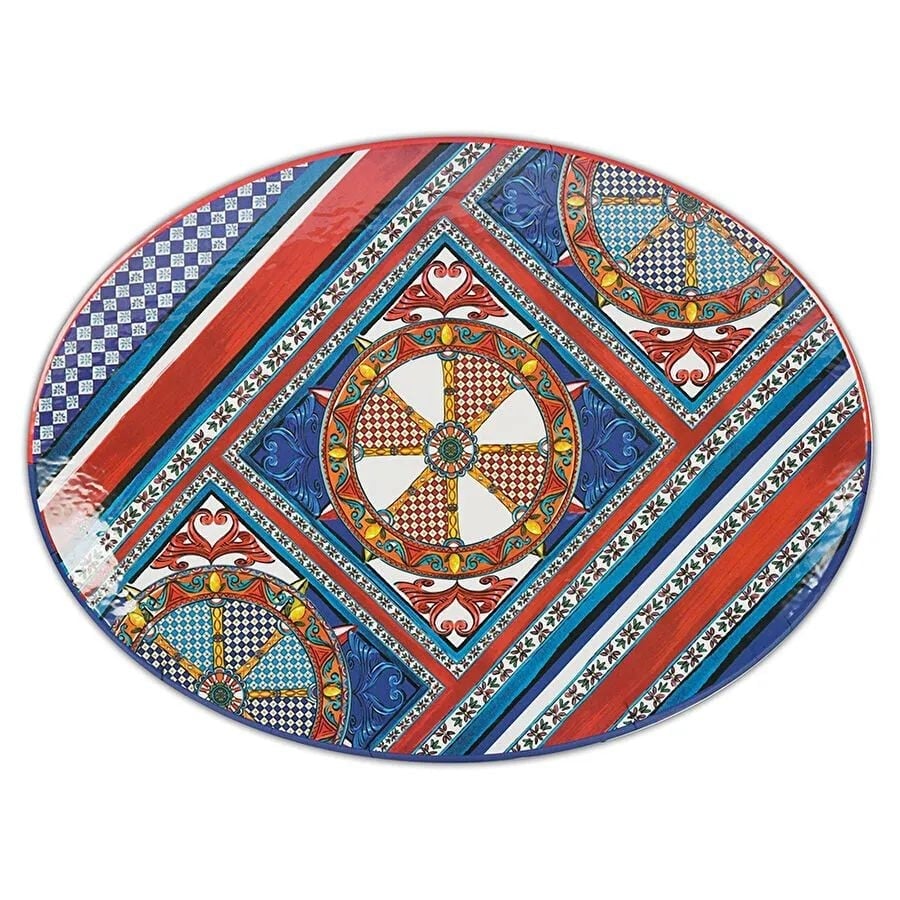  Baci Milano Sole Mio Melamin Oval Servis Tabağı 49 cm x 36 cm