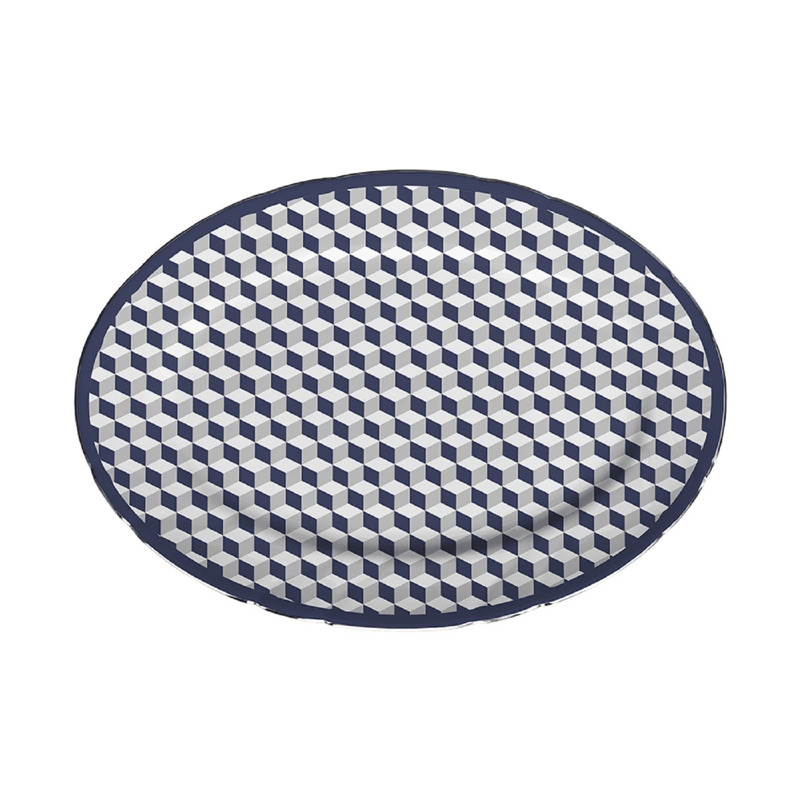  Baci Milano Versailles Porselen Oval Servis Tabağı 26 cm x 36 cm Mavi