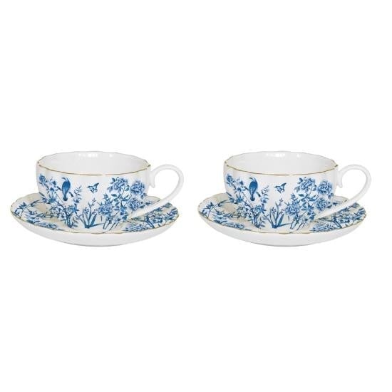  Easy Life Paradise Garden 2'li Porselen Kahve Fincanı 100 ml & Çay Tabağı - 2 Adet - 1 lt