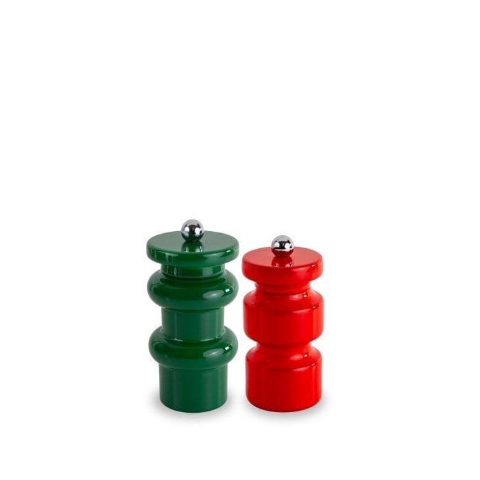 2 li Ahşap Tuz- Karabiber Değirmen Seti 6 x 12,5cm - 5 x 11cm Seramik Öğütücülü