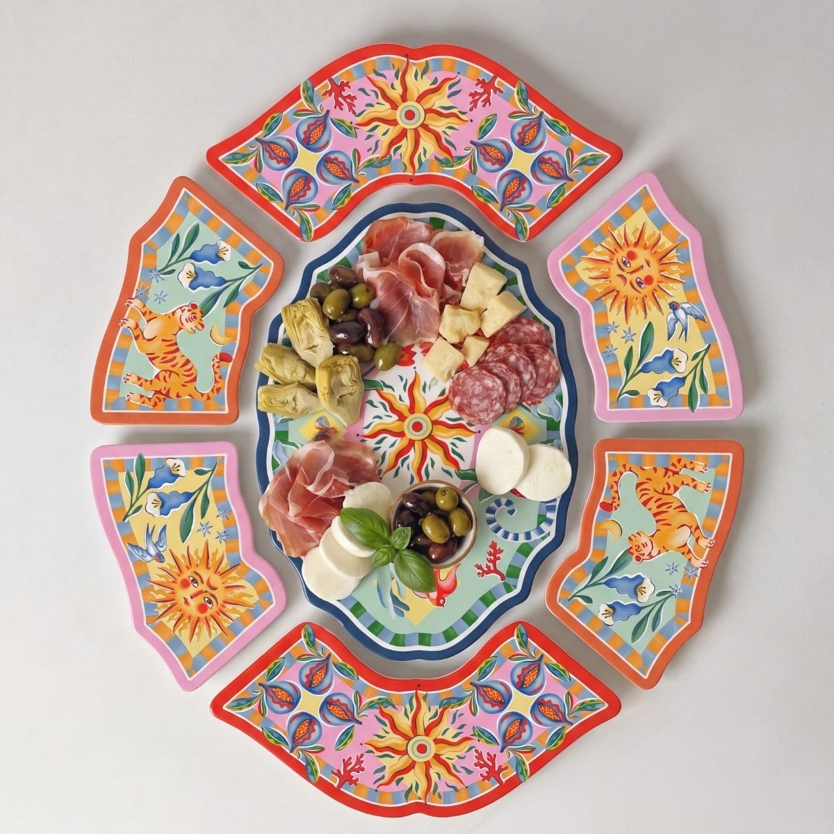 Baci Milano Dolce Far Niente 7 Parça Melamin Meze Seti 