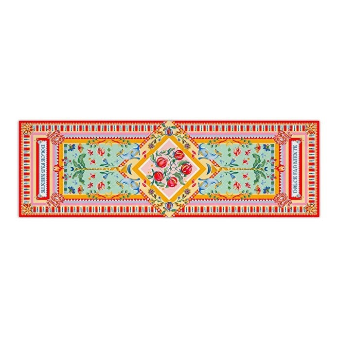 Baci Milano Dolce Far Niente Nar Desenli Renkli Pamuklu ve Polyester Runner 48 x 150 cm 