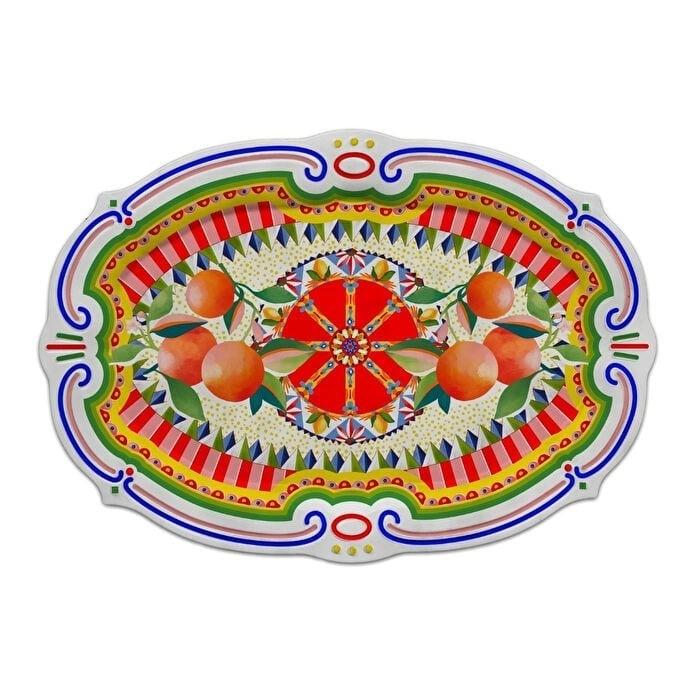 Baci Milano Dolce Vita Oval Servis Tabağı / Tepsi 50 cm, Melamin 