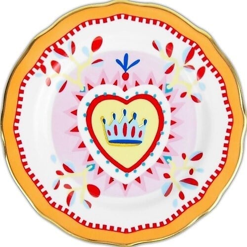 Baci Milano Mamma Mia Kalp Desenli 16 cm Tatlı Tabağı