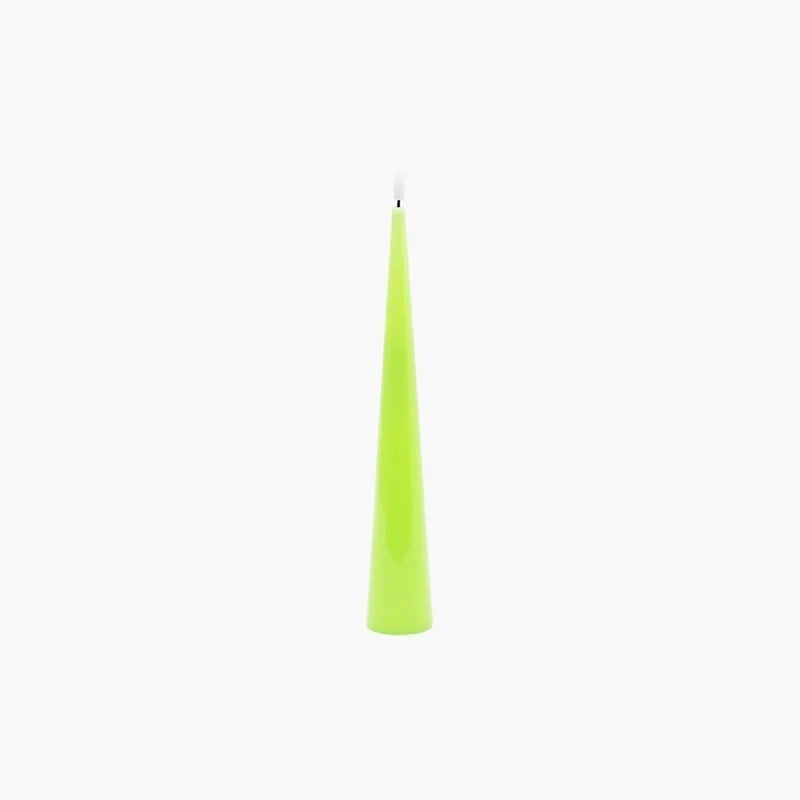 Konik Led Işık Yeşil Mum 31cm