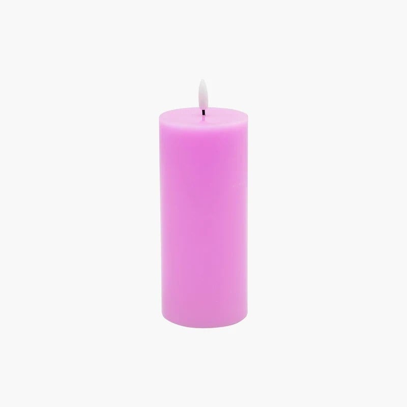 Led Işık Pembe Mum 17,5cm