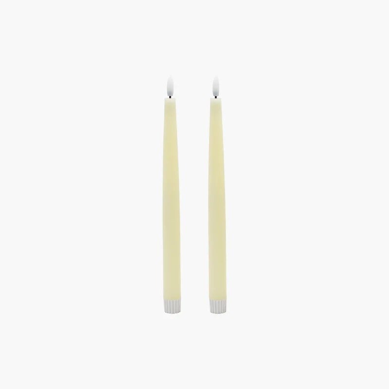 Set Led Işık Krem Mum 26,5cm 2'li