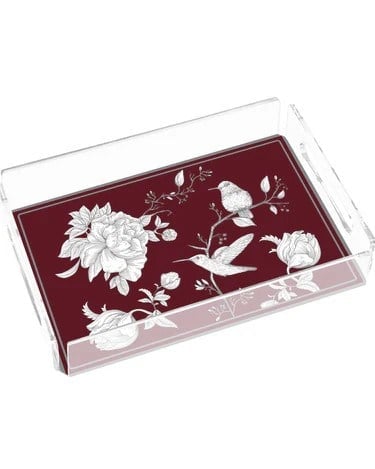 Sivella  Rose Glow Burgundy 25x17 Pleksi Tepsi