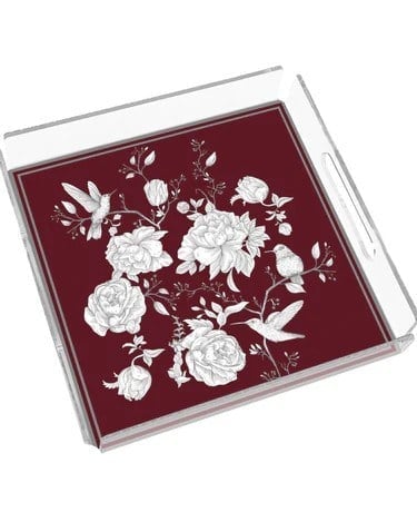 Sivella  Rose Glow Burgundy 35x35 Pleksi Tepsi