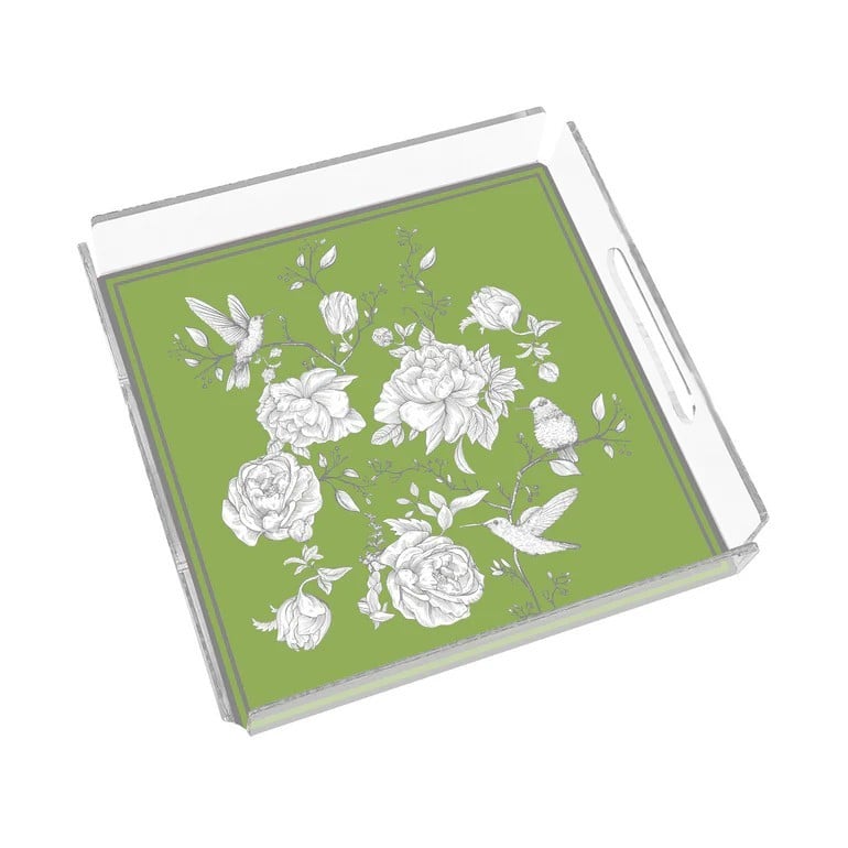 Sivella  Rose Glow Green 35x35 Pleksi Tepsi