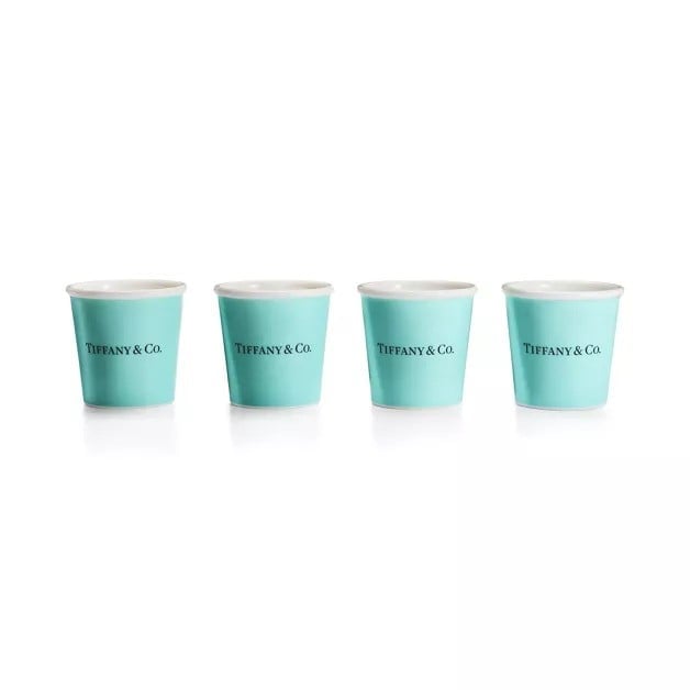 TIFFANY & CO ESPRESSO CUP BLUE (set of four)