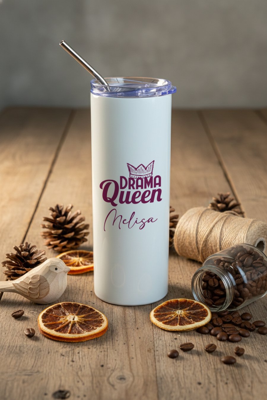 Drama Queen Kişiye Özel Pipetli Çelik Termos
