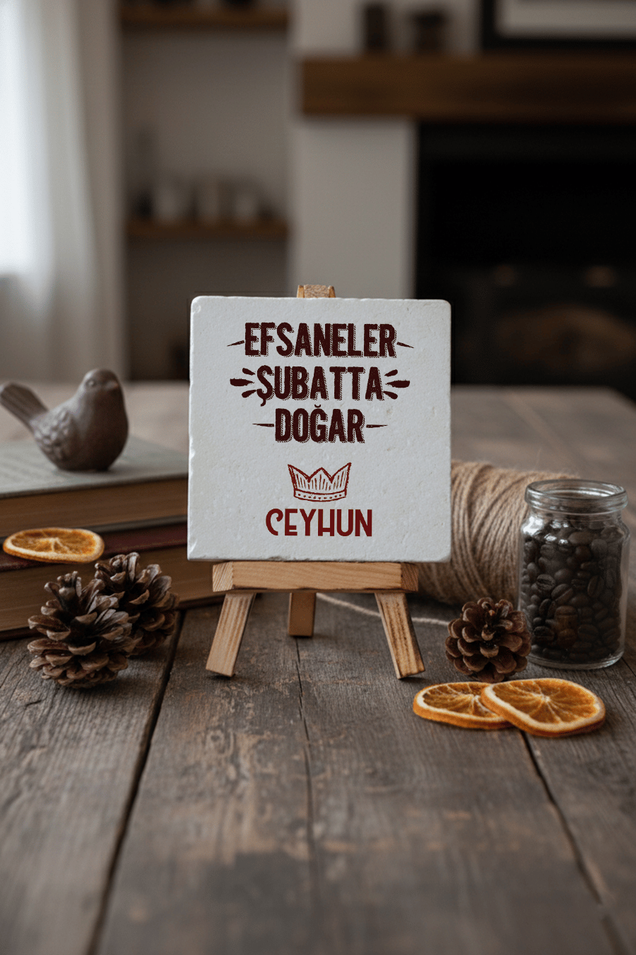 Efsaneler Şubatta Doğar Kişiye Özel Dekoratif Taş İsimlik