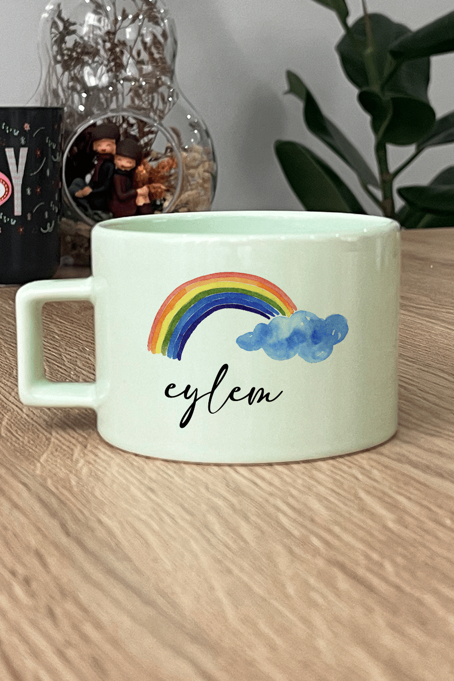 Gökkuşağı Kişiye Özel Lüks Pastel Fincan
