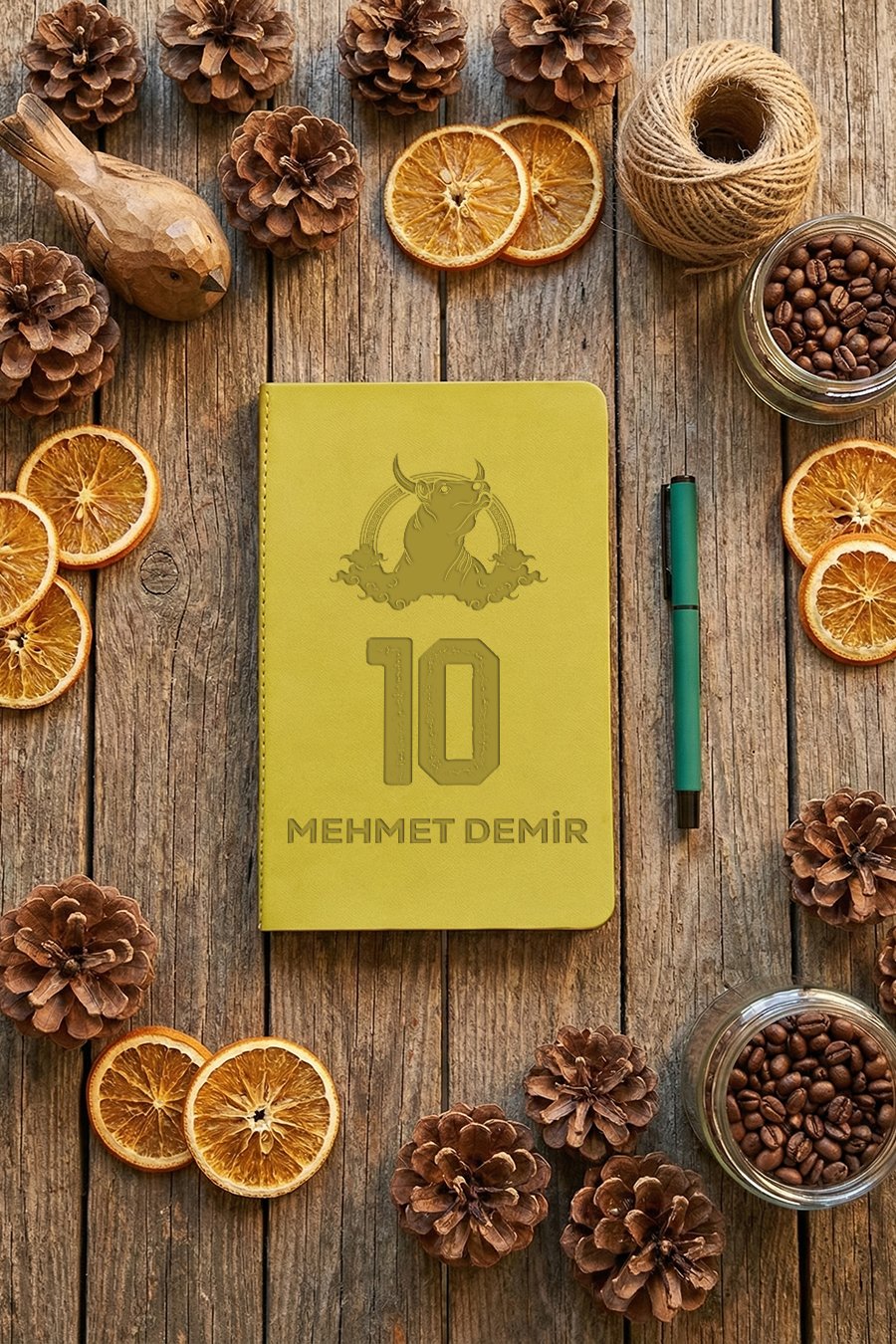 Sarı Lacivert Taraftar Kişiye Özel Defter ve Kalem