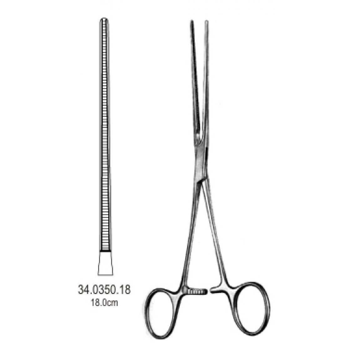 34.0350.18 Bainbridge Renal Arter Forseps Düz 18cm
