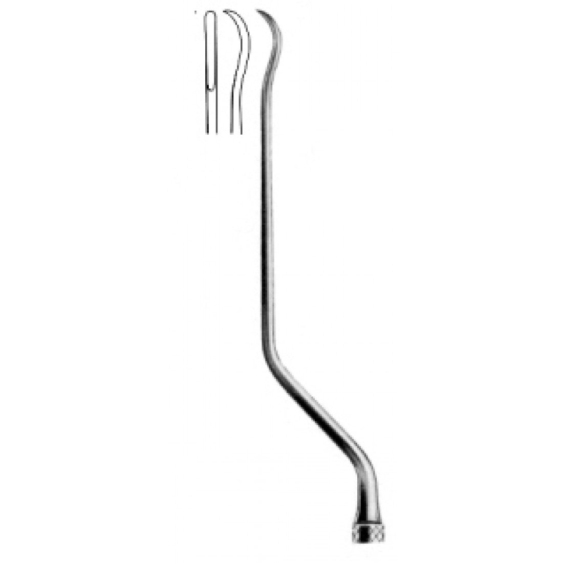 30.0420.04 Yasargil Elevatör Eğri 2.0mm, 19cm